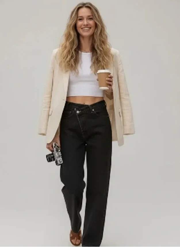 Laure | Femme Jean Droit Taille Haute Style Élégant – Jean Droit Chic 2026