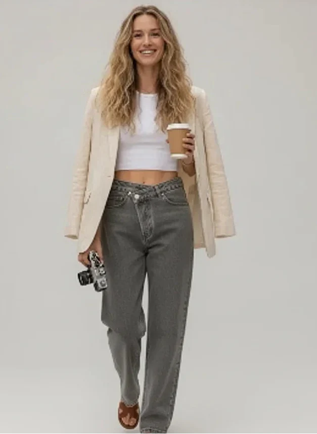Laure | Femme Jean Droit Taille Haute Style Élégant – Jean Droit Chic 2026