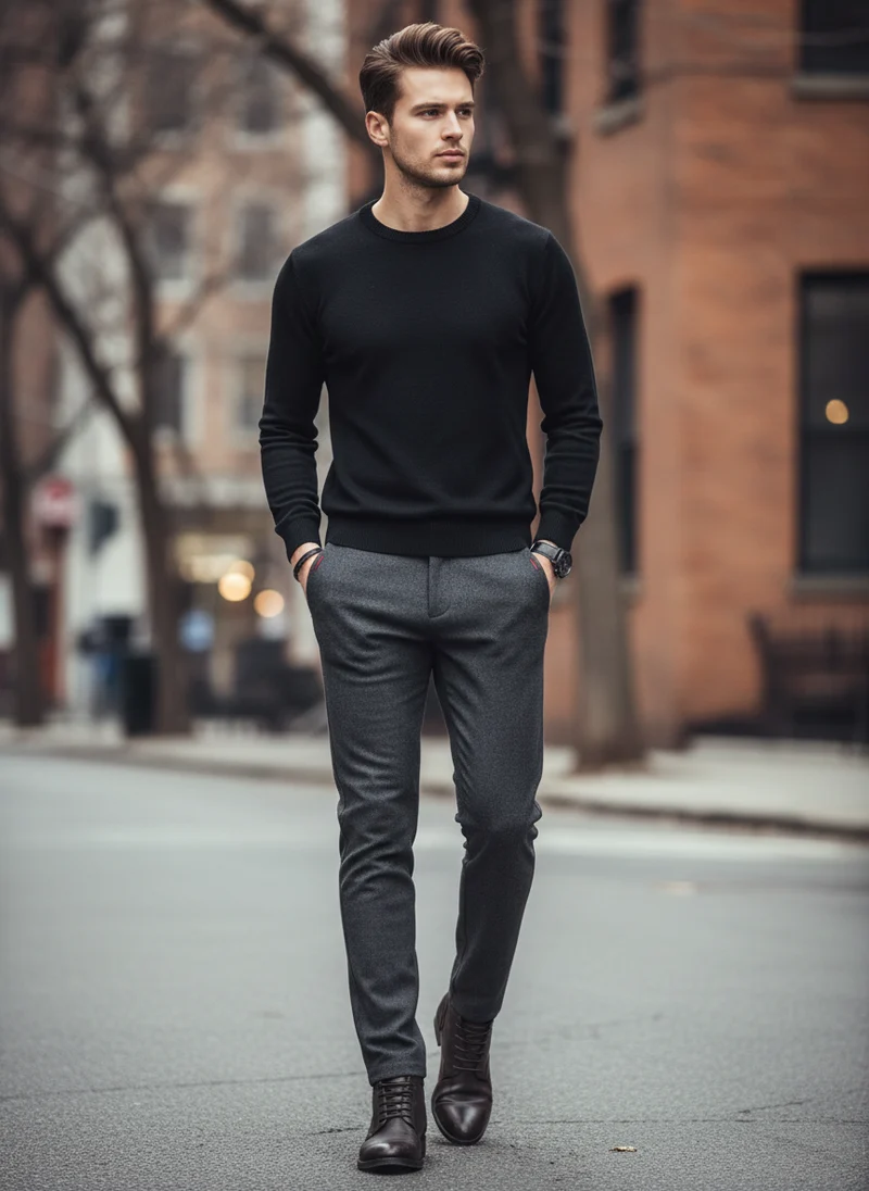 Luc | Homme Pantalon Long Slim Style Élégant – Pantalon Slim Homme Chic 2026