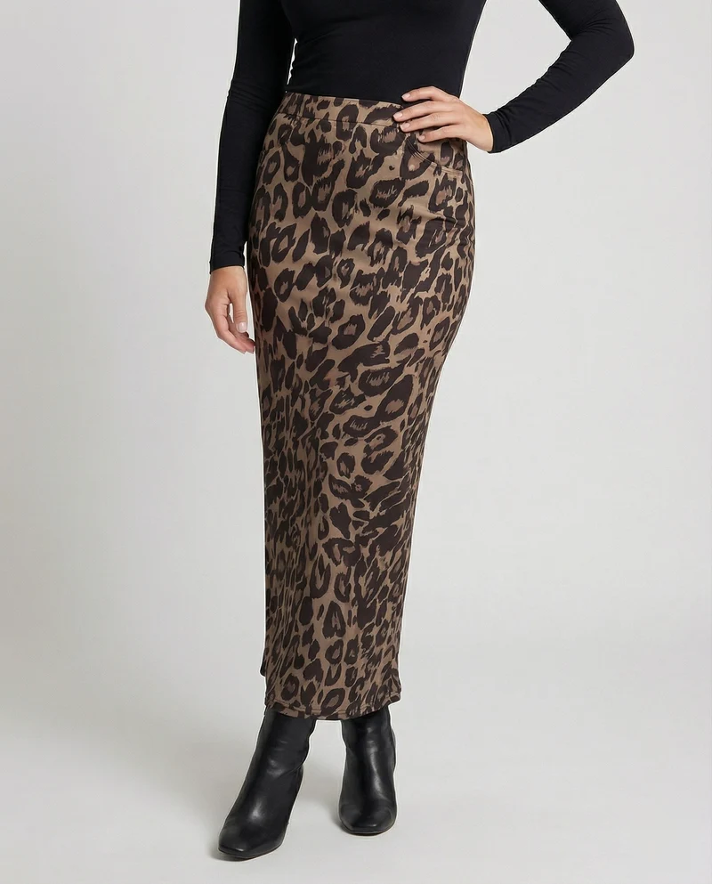 Lucie | Femme Jupe Maxi Satinée Motif Léopard – Jupe Maxi Léopard Satin 2026