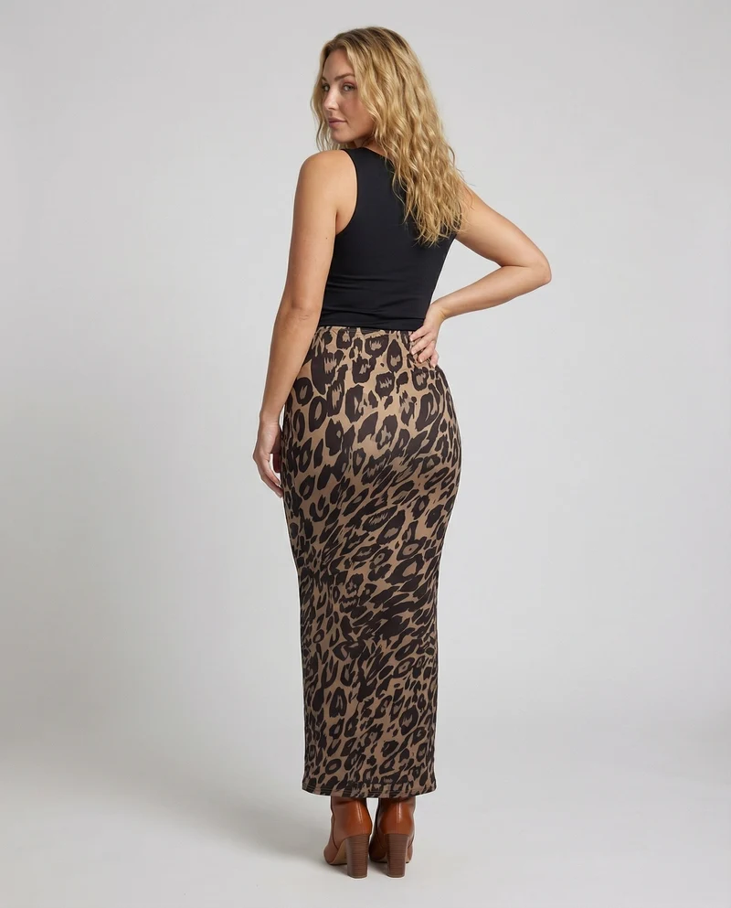 Lucie | Femme Jupe Maxi Satinée Motif Léopard – Jupe Maxi Léopard Satin 2026