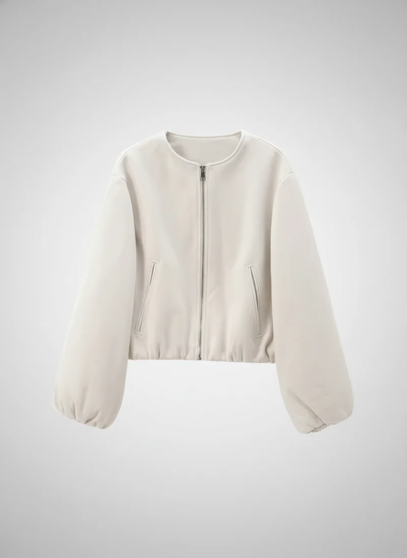 Philippine | Femme Veste Bomber Croppée Fleece Douce – Bomber Cropped Tendance 2026