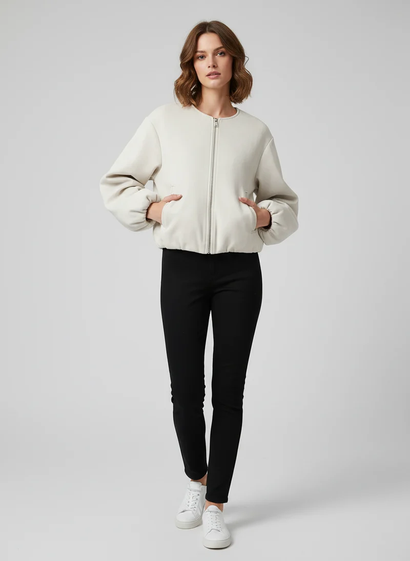 Philippine | Femme Veste Bomber Croppée Fleece Douce – Bomber Cropped Tendance 2026