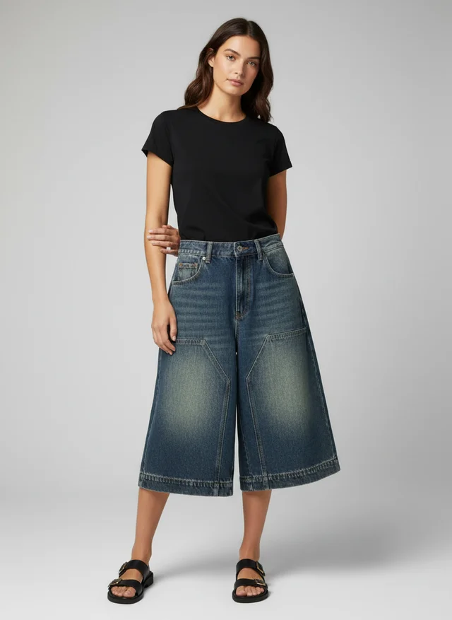 Pauline | Femme Short Denim Oversize Style Y2K Baggy – Short Y2K Tendance 2026