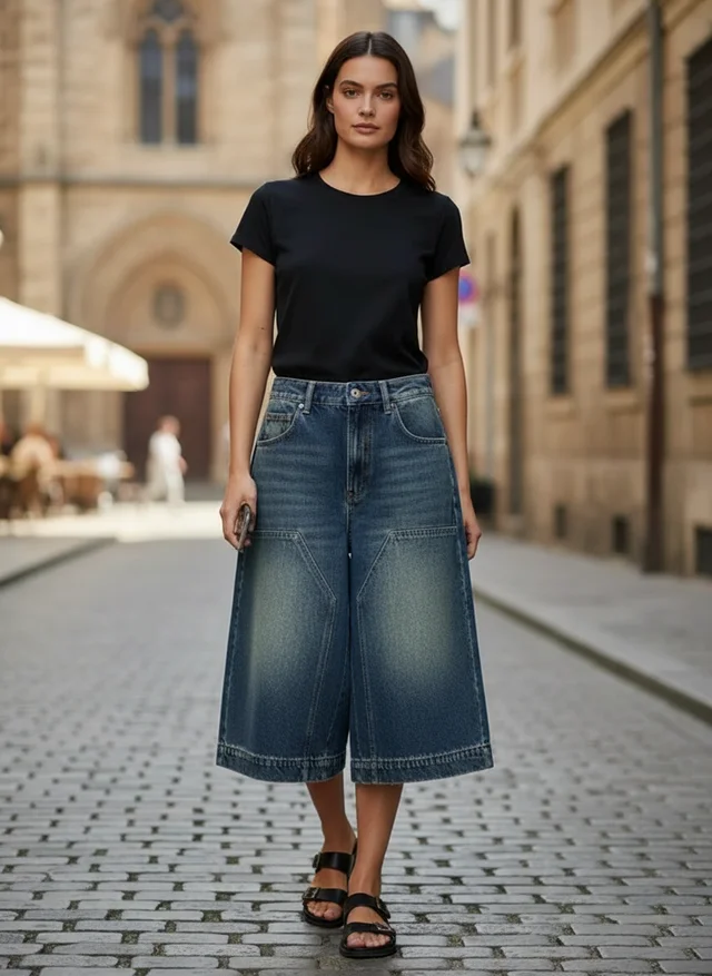 Pauline | Femme Short Denim Oversize Style Y2K Baggy – Short Y2K Tendance 2026