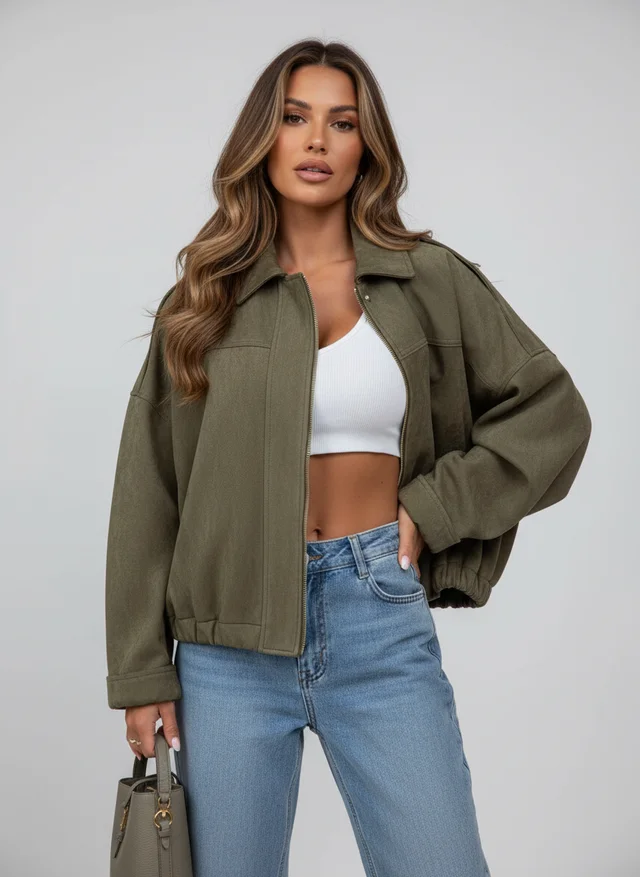 Sibylle | Femme Veste Courte Vintage Verte Coupe Moderne – Veste Vintage Chic 2026