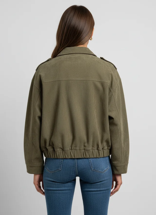 Sibylle | Femme Veste Courte Vintage Verte Coupe Moderne – Veste Vintage Chic 2026