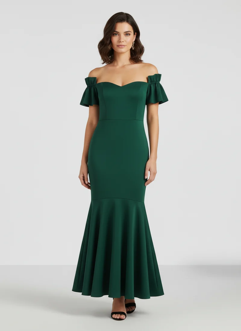 Rosalie | Femme Robe Midi Cintrée Volants Féminine – Robe Midi Volants Chic 2026