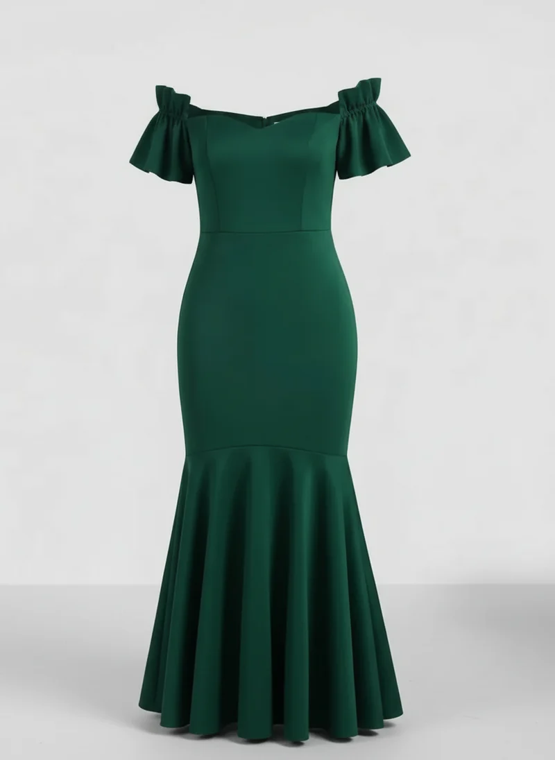 Rosalie | Femme Robe Midi Cintrée Volants Féminine – Robe Midi Volants Chic 2026