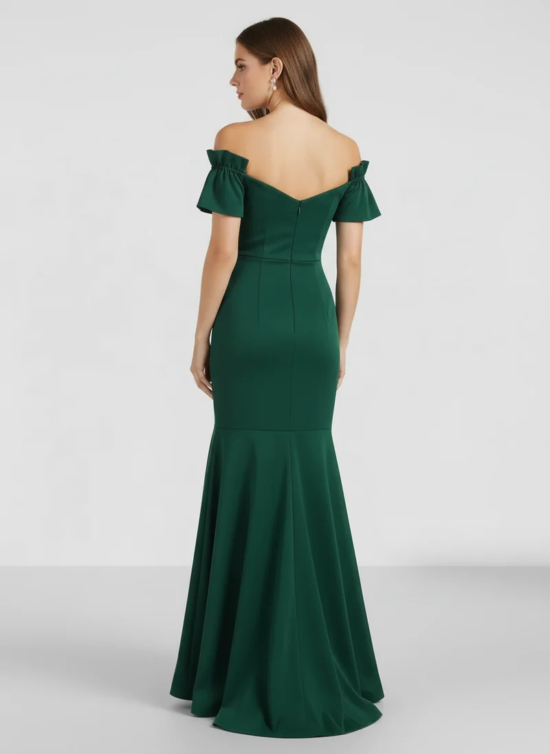 Rosalie | Femme Robe Midi Cintrée Volants Féminine – Robe Midi Volants Chic 2026