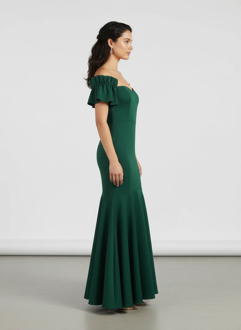 Rosalie | Femme Robe Midi Cintrée Volants Féminine – Robe Midi Volants Chic 2026