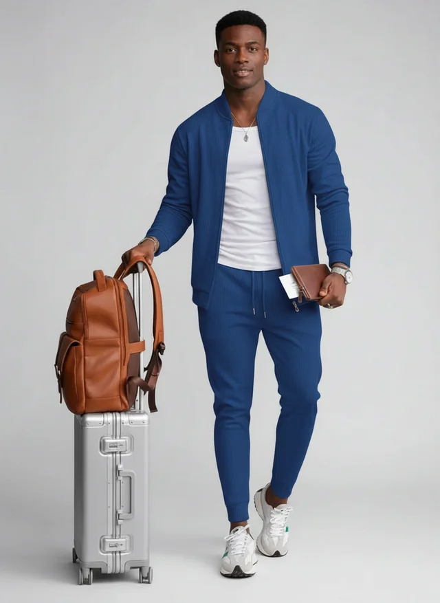 Sylvain | Homme Ensemble Décontracté Tricot Waffle – Set Waffle Moderne 2026