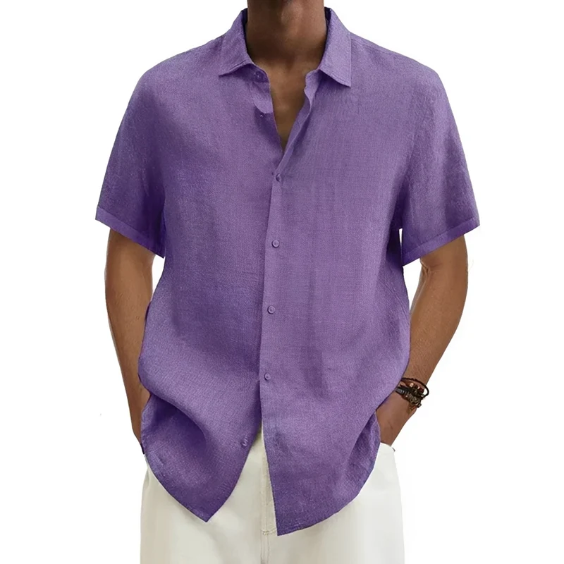 Aamon | Chemise Homme Légère Aérée Été – Chemise Lin Tendance pour Vacances 2026