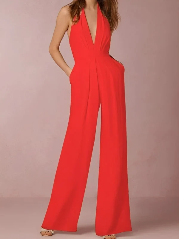Katie | Combinaison Femme Jambes Larges Élégante – Combinaison Fluide Soirée 2026