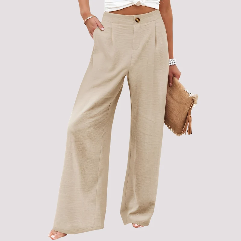 Hélène | Pantalon Femme Jambes Larges Décontracté – Pantalon Fluide Quotidien 2026