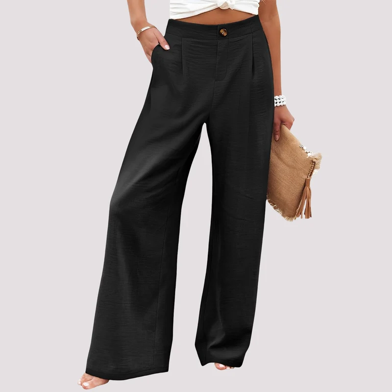 Hélène | Pantalon Femme Jambes Larges Décontracté – Pantalon Fluide Quotidien 2026