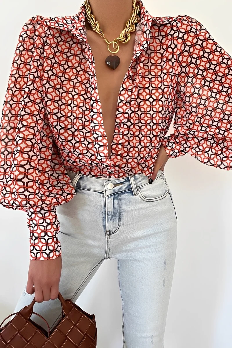 Carla | Blouse Femme Manches Lanternes Élégante – Blouse Romantique Occasions 2026