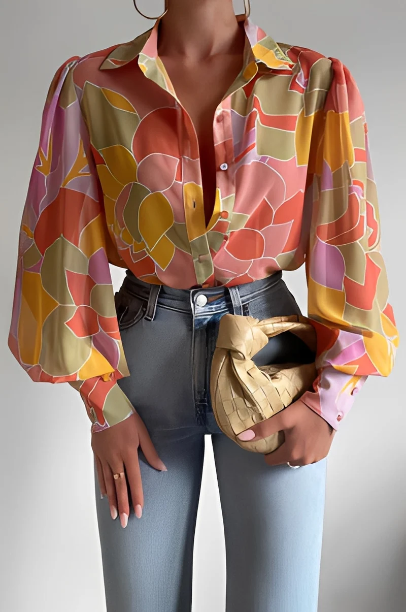 Carla | Blouse Femme Manches Lanternes Élégante – Blouse Romantique Occasions 2026