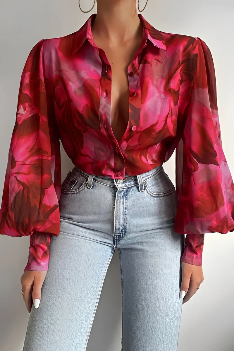 Carla | Blouse Femme Manches Lanternes Élégante – Blouse Romantique Occasions 2026