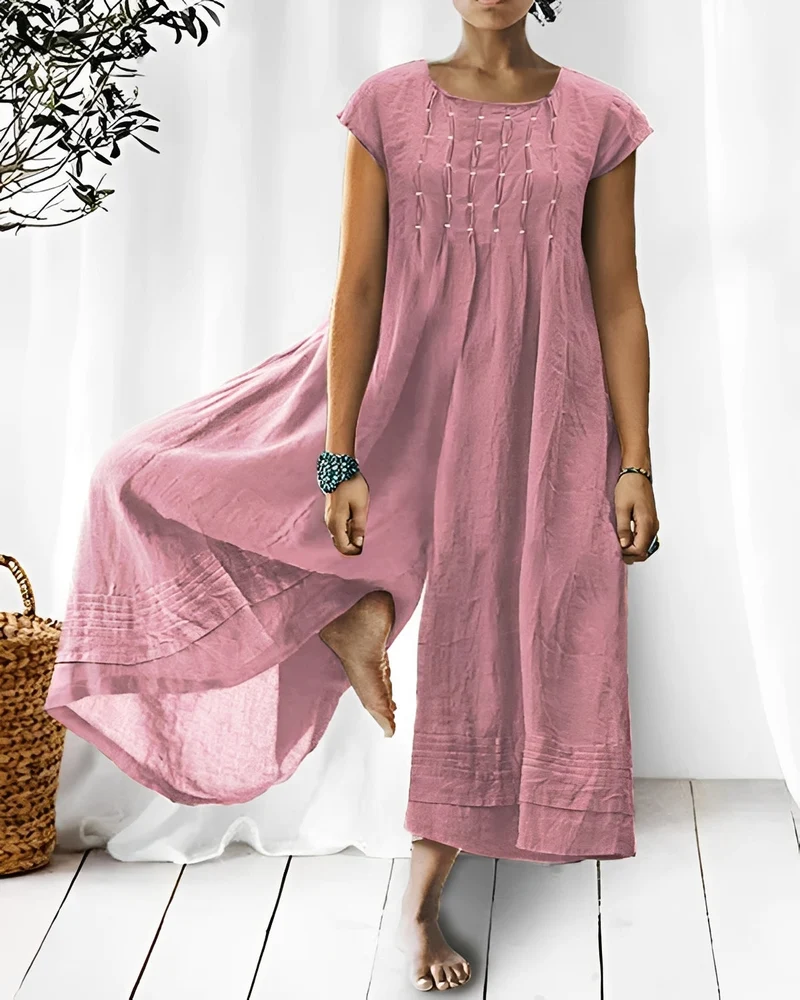 Claudia | Combinaison Femme Manches Courtes Élégante – Combinaison Chic Été 2026