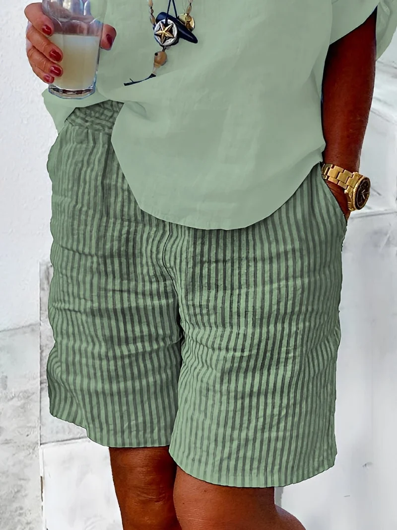 Kallie | Short Femme Rayé Élégant – Short Estival Chic Marin pour Été 2026