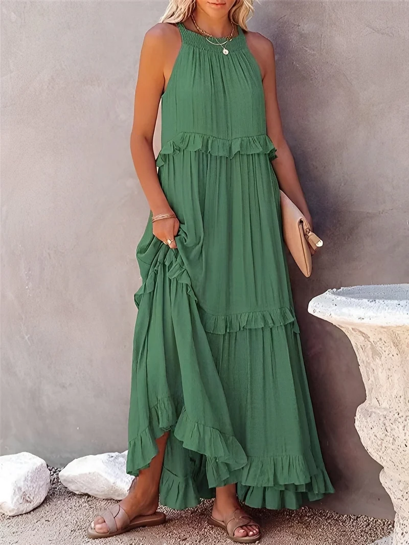 Zanna | Robe Femme Élégante Volants Sans Manches – Robe Estivale Gaie 2026