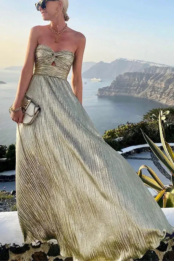Women's Sparkling Maxi Dress | Elegant Strapless Formal Evening Gown