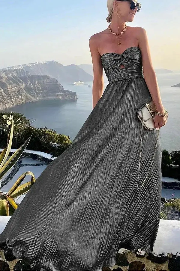 Women's Sparkling Maxi Dress | Elegant Strapless Formal Evening Gown