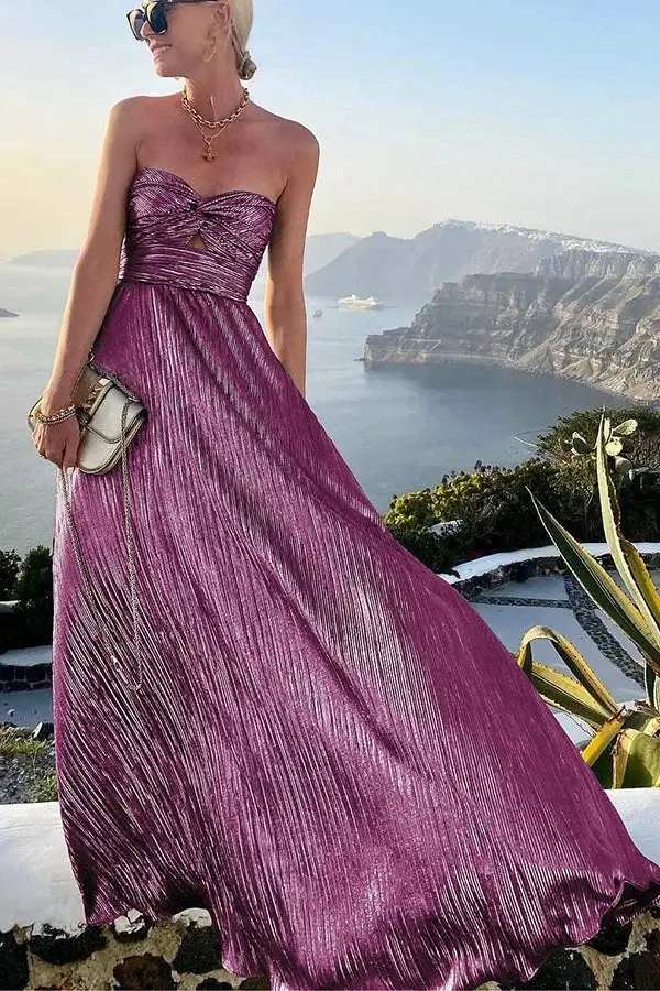 Women's Sparkling Maxi Dress | Elegant Strapless Formal Evening Gown