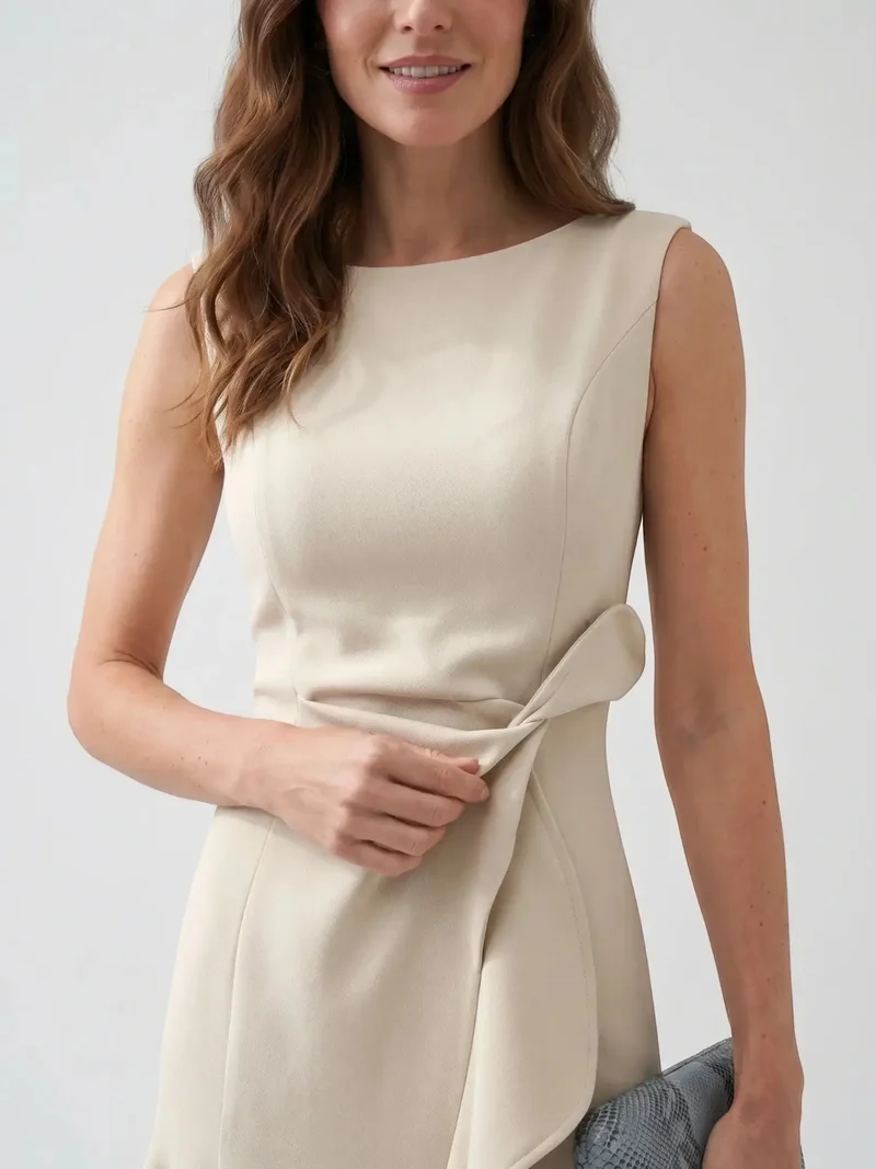 Women's Elegant Wrap Front Midi Dress | Timeless Fit And Flare Style