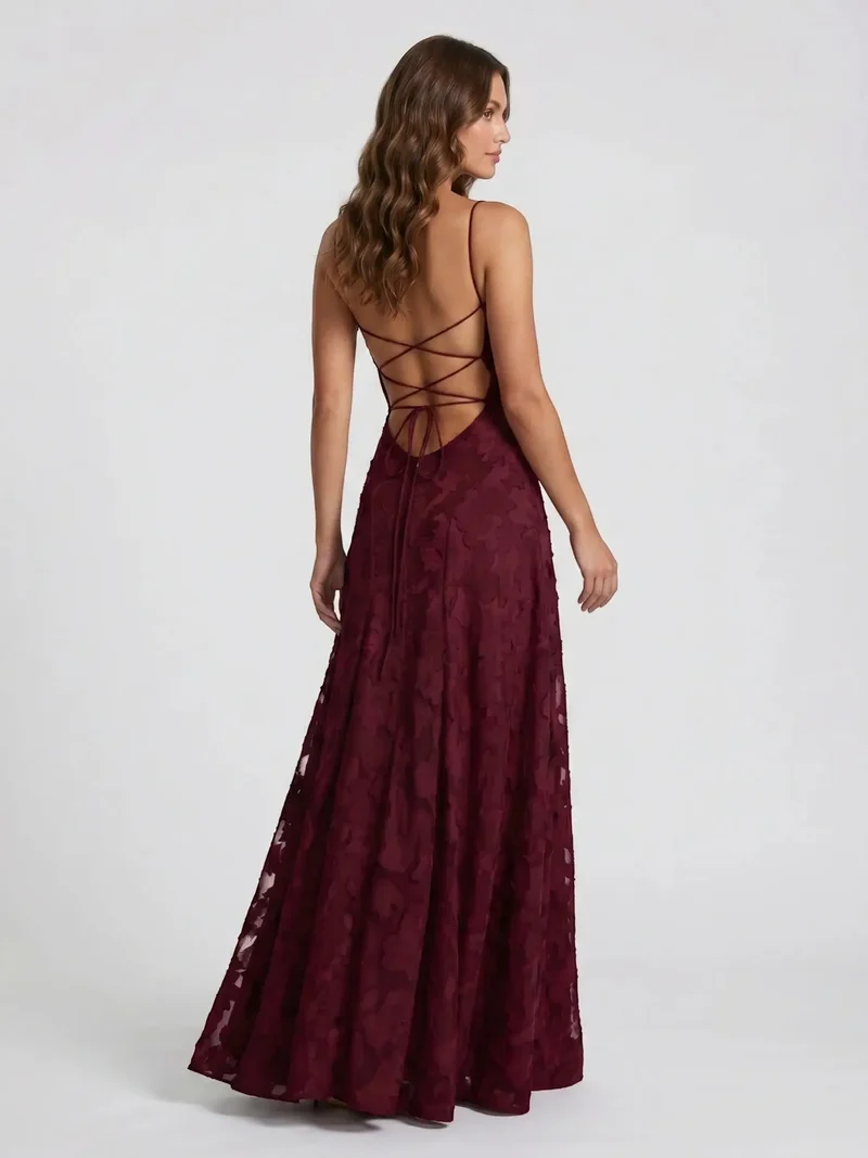 Women's Floral Textured A-Line Wedding Dress | Elegant Strapless Bridal Gown