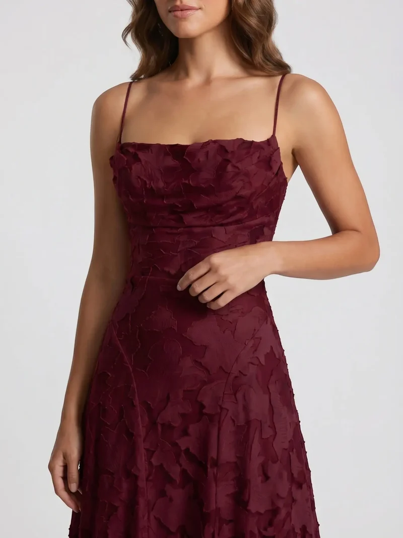 Women's Floral Textured A-Line Wedding Dress | Elegant Strapless Bridal Gown
