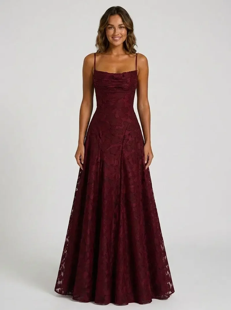 Women's Floral Brocade Maxi Dress | Elegant Structured Formal Evening Gown