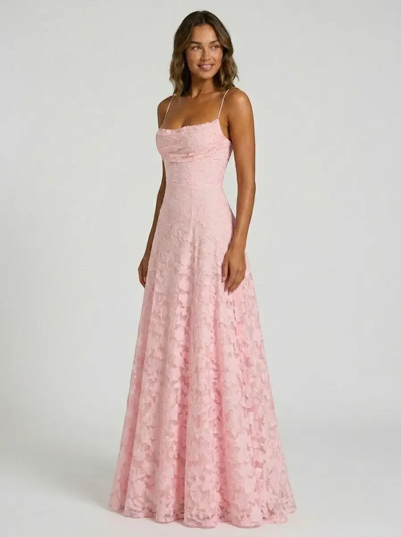 Women's Floral Brocade Maxi Dress | Elegant Structured Formal Evening Gown