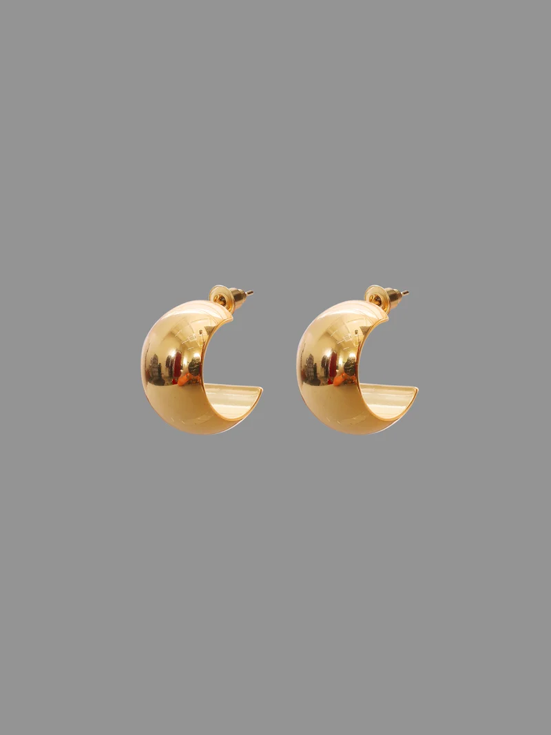 Wide Face Hoop Earrings