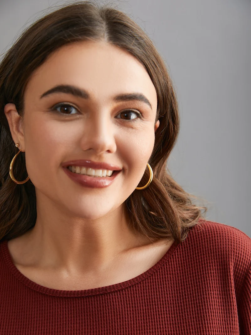 Simple Teardrop Design Hoop Earrings