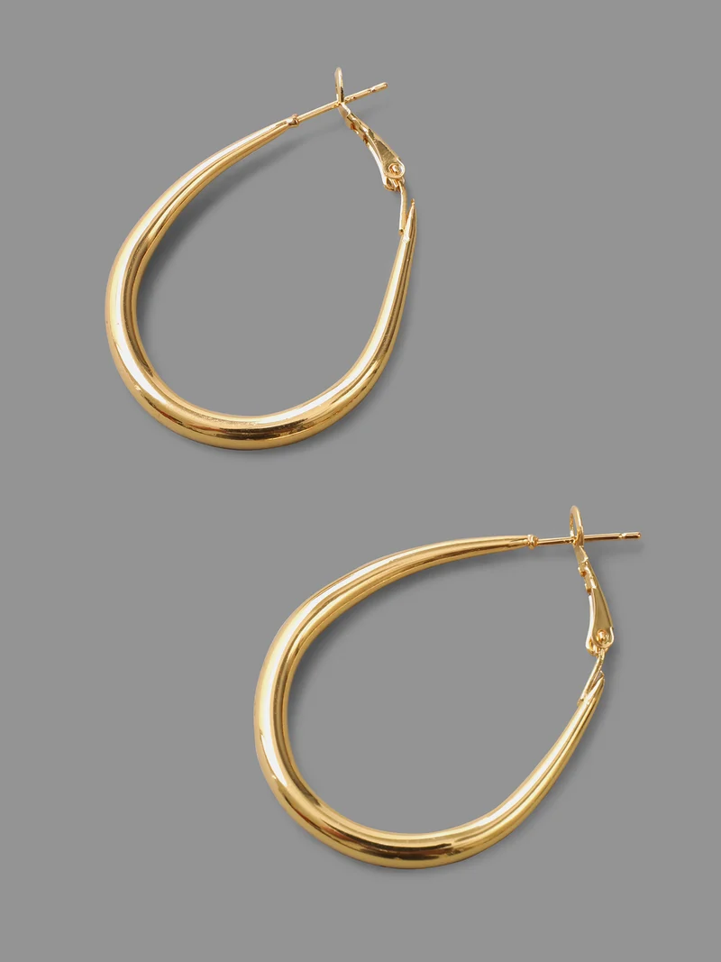 Simple Teardrop Design Hoop Earrings