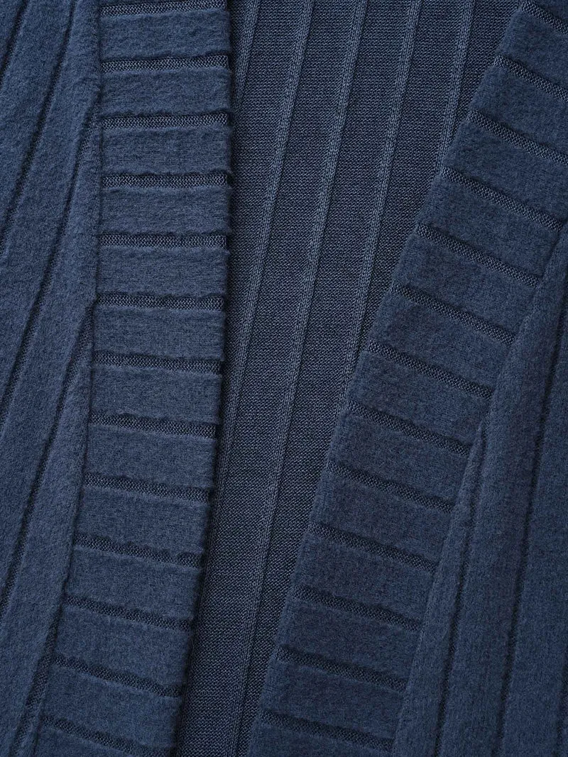 Plain Pit Strip Curved Hem Coat
