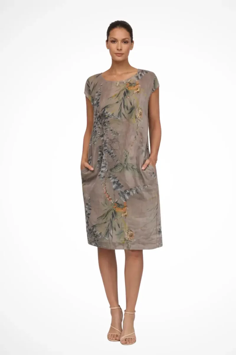 Women's Lightweight Cotton Summer Dress | Flowy Relaxed Fit Botanical Print