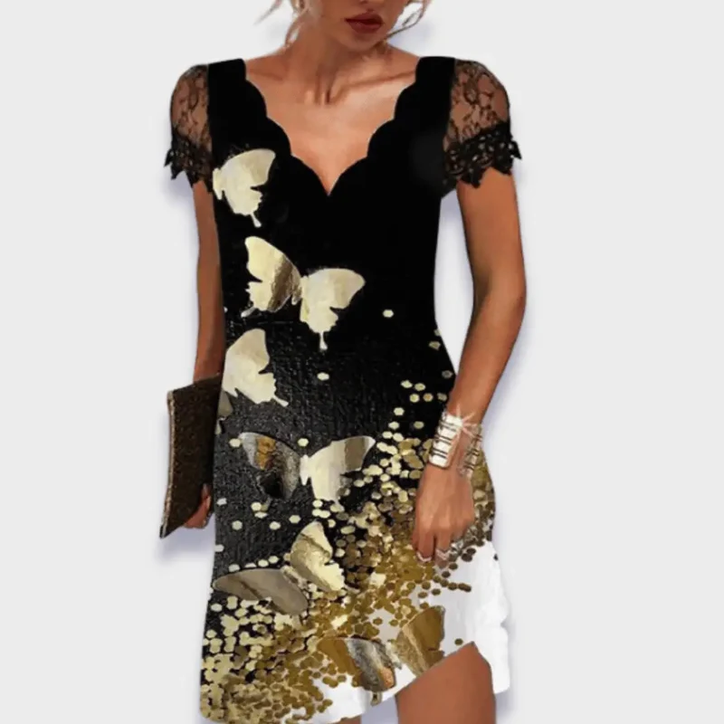 Women's Breathable Fabric Evening Dress | Structured Tummy Control Design