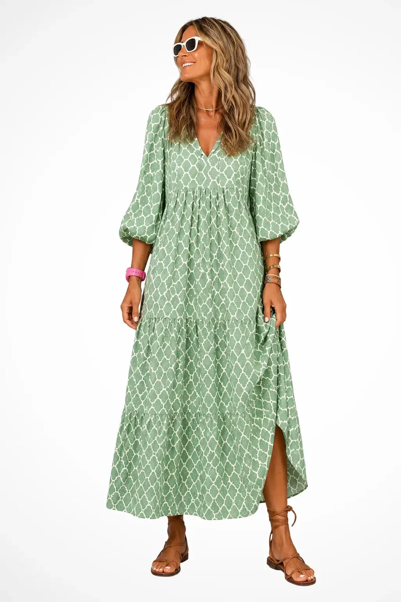 Women's Lightweight Floral Maxi Dress | Relaxed Fit Tiered Summer Dress