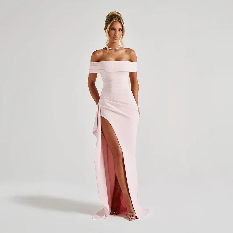 Women's Elegant Off-Shoulder Maxi Dress | Sophisticated Floor-Length Evening Gown