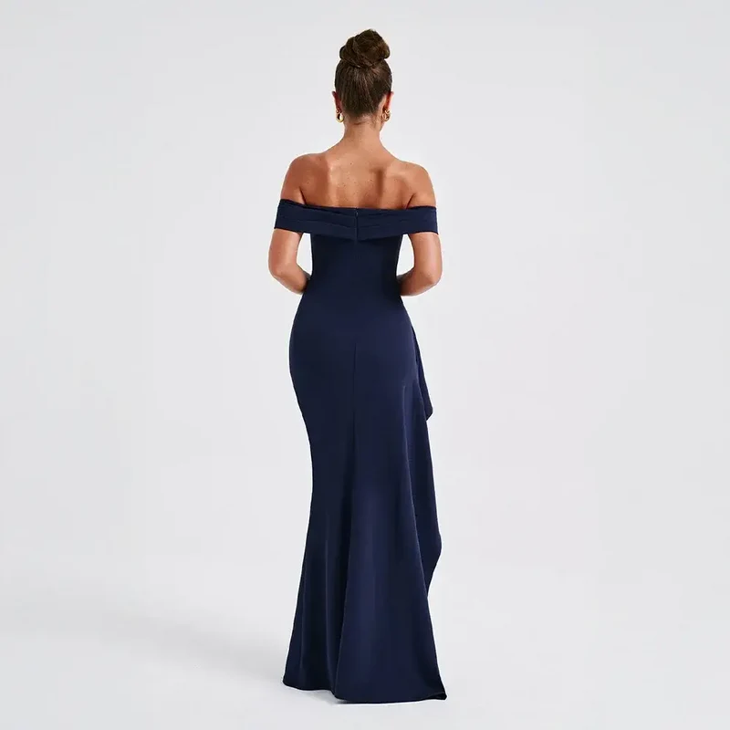 Women's Elegant Off-Shoulder Maxi Dress | Sophisticated Floor-Length Evening Gown