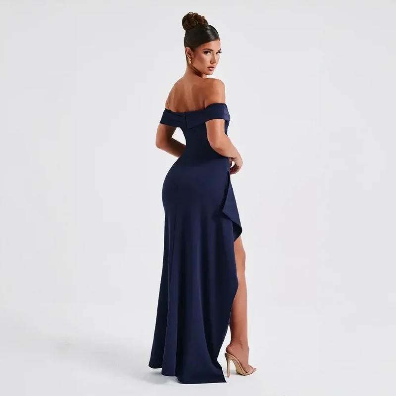 Women's Elegant Off-Shoulder Maxi Dress | Sophisticated Floor-Length Evening Gown