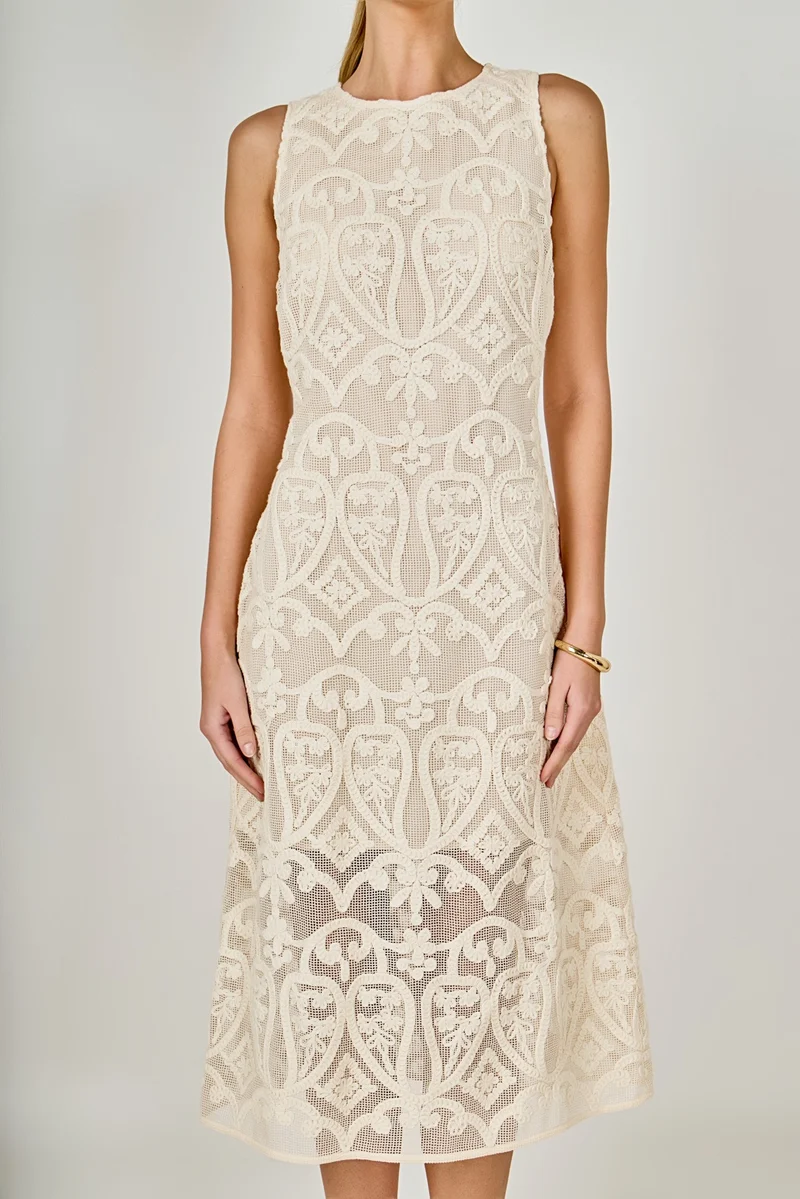 Tiffany Textured Sleeveless Maxi Dress