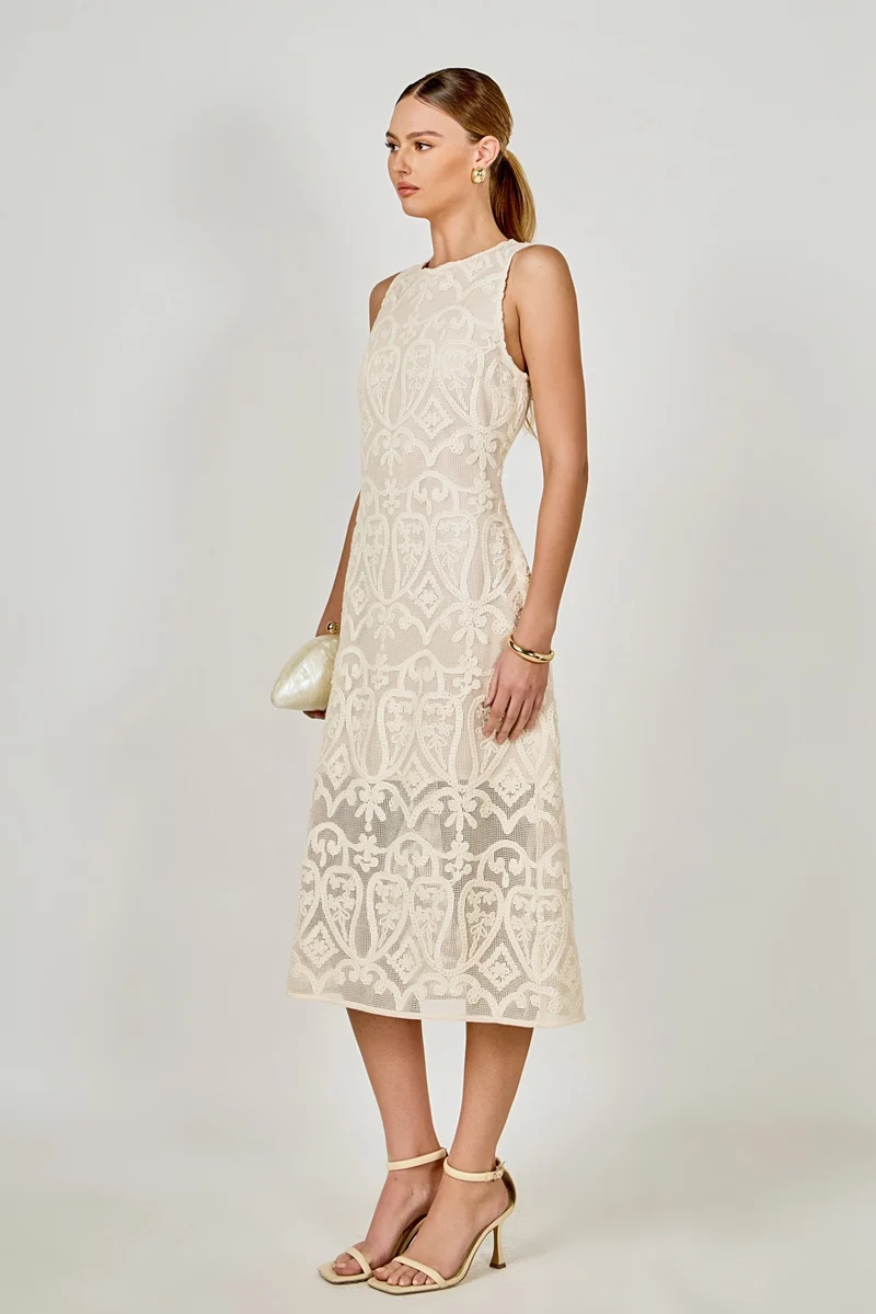Tiffany Textured Sleeveless Maxi Dress
