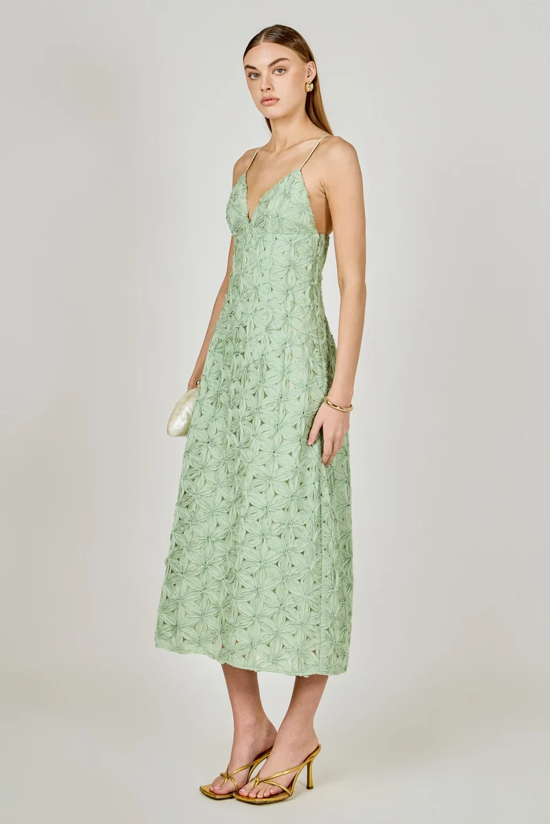 Indie Lace Spaghetti Strap Maxi Dress