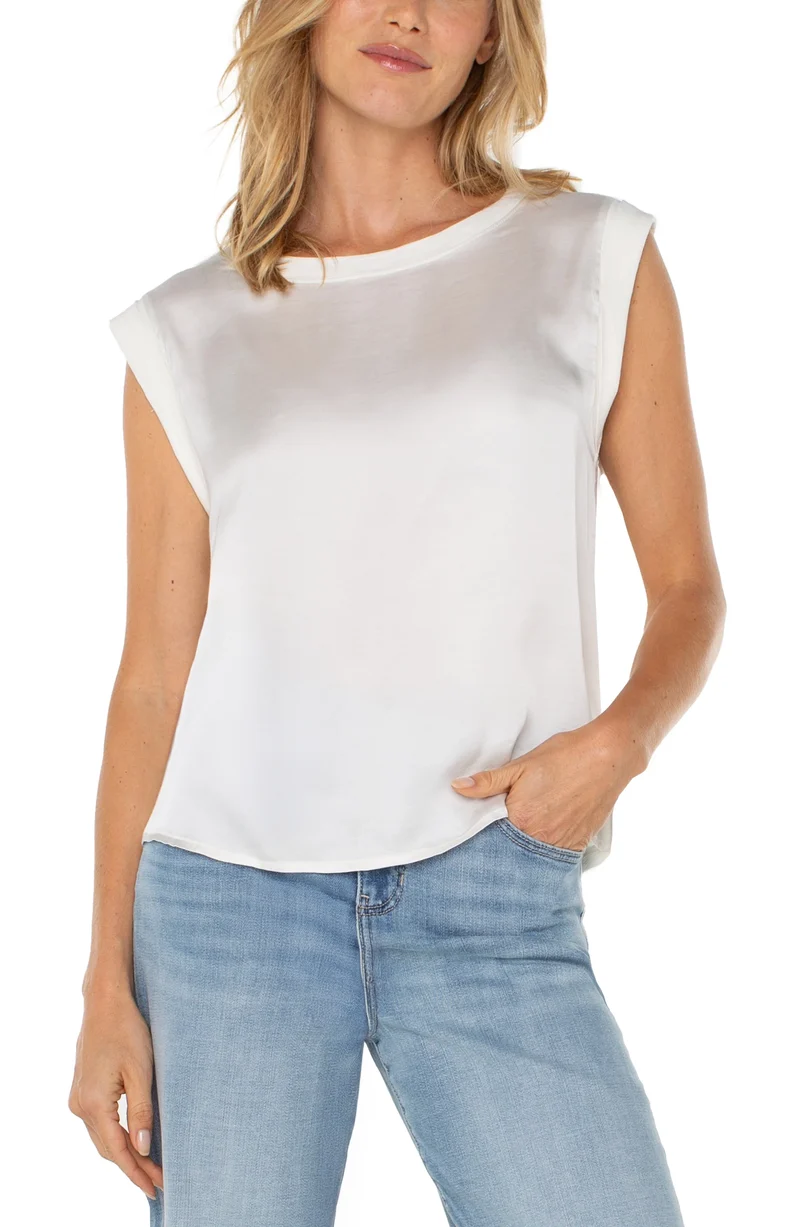 WOVEN TO KNIT TOP