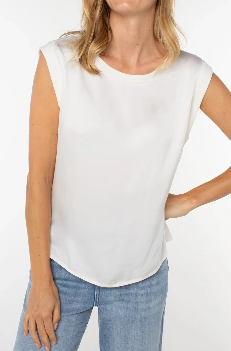 WOVEN TO KNIT TOP
