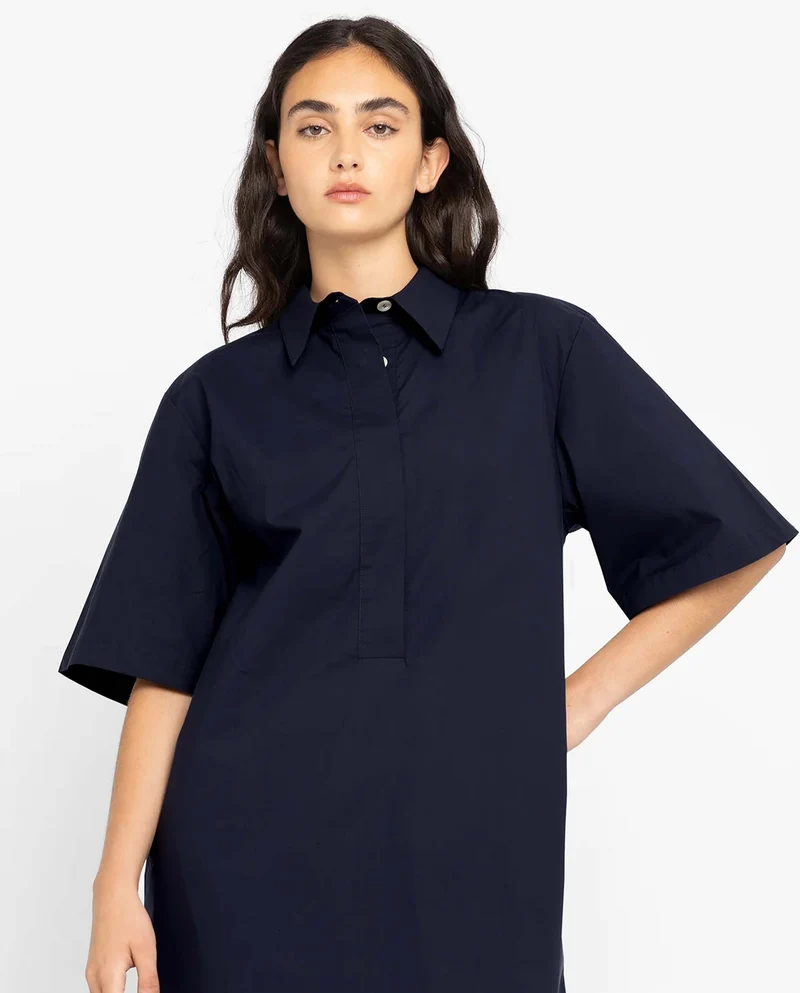 Robe chemise midi en coton bio